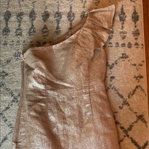 Trina Turk one-shouldered gold dress, size 6